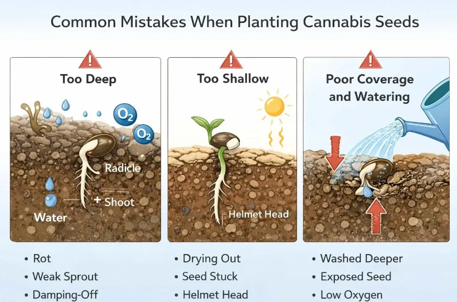 How Deep to Plant Cannabis Seeds - MjSeedsCanada